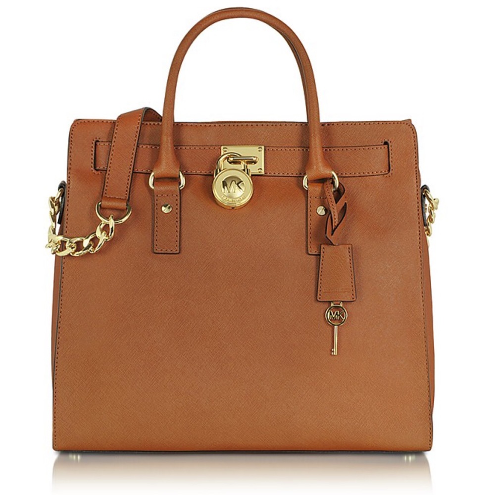 Tan Michael Kors Hamilton Saffiano Tote